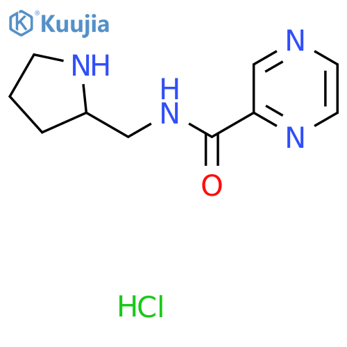 N-(Pyrrolidin-2-ylmethyl)pyrazine-2-carboxamide;hydrochloride structure