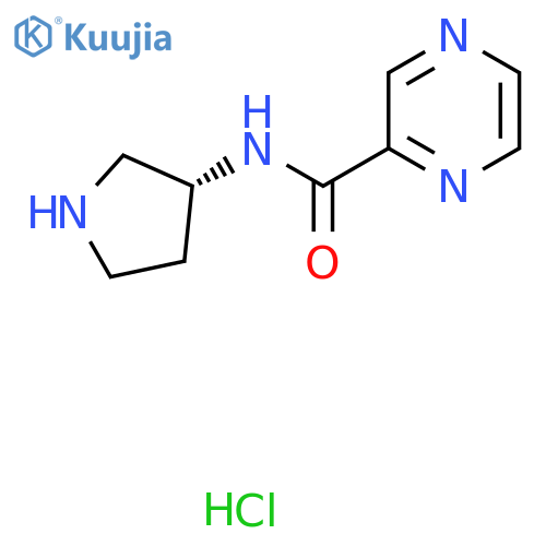 N-[(3R)-Pyrrolidin-3-yl]pyrazine-2-carboxamide;hydrochloride structure