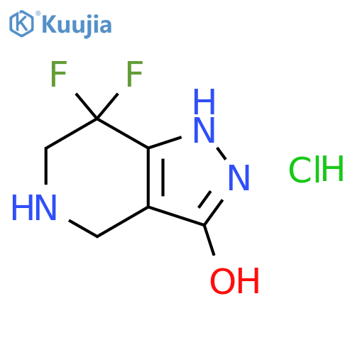 7,7-difluoro-4,5,6,7-tetrahydro-1H-pyrazolo[4,3-c]pyridin-3-ol hydrochloride structure
