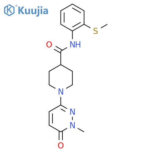 1-(1-methyl-6-oxo-1,6-dihydropyridazin-3-yl)-N-2-(methylsulfanyl)phenylpiperidine-4-carboxamide structure