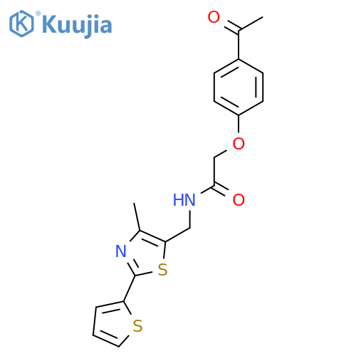 2-(4-acetylphenoxy)-N-{4-methyl-2-(thiophen-2-yl)-1,3-thiazol-5-ylmethyl}acetamide structure