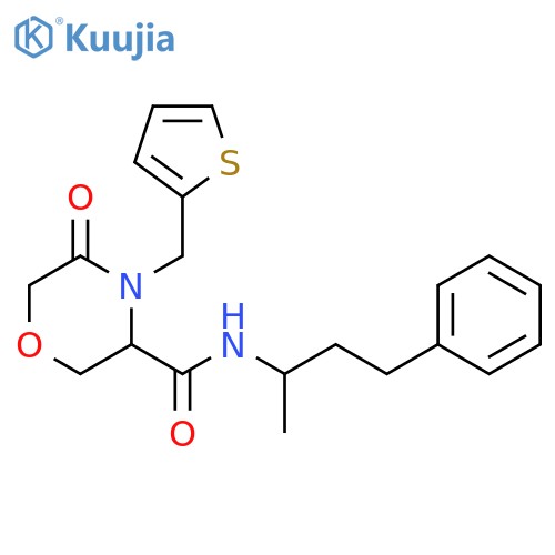 5-oxo-N-(4-phenylbutan-2-yl)-4-[(thiophen-2-yl)methyl]morpholine-3-carboxamide structure