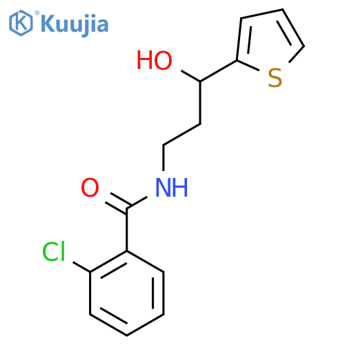 2-chloro-N-3-hydroxy-3-(thiophen-2-yl)propylbenzamide structure