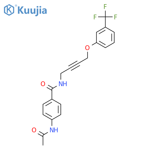 4-Acetamido-N-{4-[3-(trifluoromethyl)phenoxy]but-2-YN-1-YL}benzamide structure