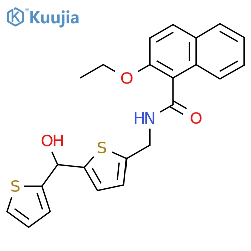 2-ethoxy-N-({5-hydroxy(thiophen-2-yl)methylthiophen-2-yl}methyl)naphthalene-1-carboxamide structure