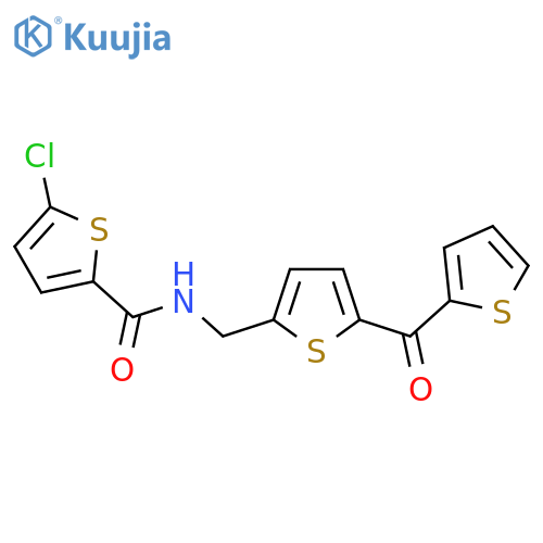 5-chloro-N-{5-(thiophene-2-carbonyl)thiophen-2-ylmethyl}thiophene-2-carboxamide structure