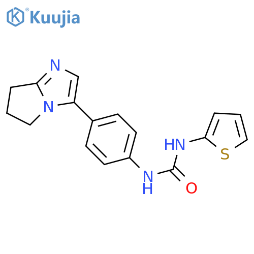 1-(4-{5H,6H,7H-pyrrolo[1,2-a]imidazol-3-yl}phenyl)-3-(thiophen-2-yl)urea structure