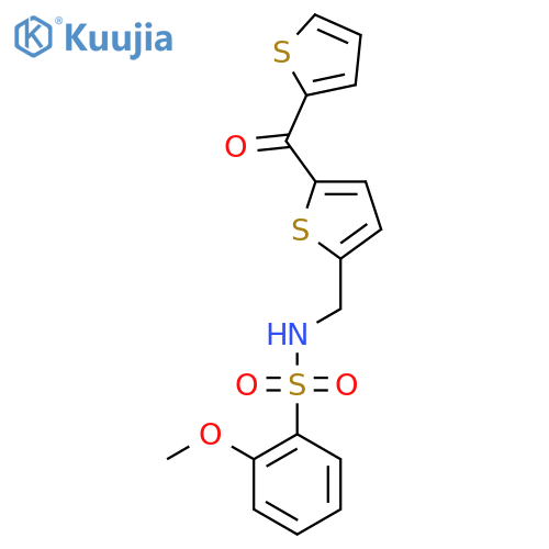 2-methoxy-N-{5-(thiophene-2-carbonyl)thiophen-2-ylmethyl}benzene-1-sulfonamide structure