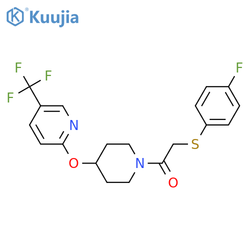 2-[(4-fluorophenyl)sulfanyl]-1-(4-{[5-(trifluoromethyl)pyridin-2-yl]oxy}piperidin-1-yl)ethan-1-one structure