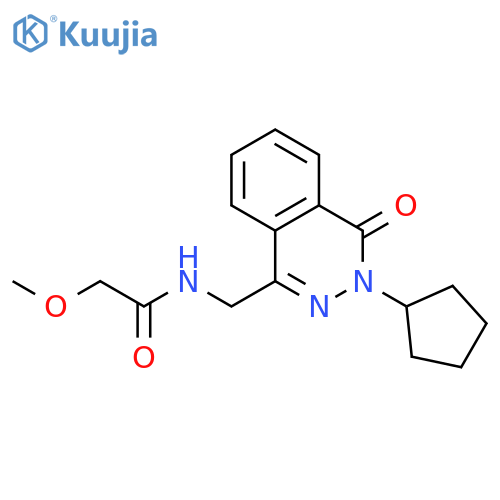 N-[(3-cyclopentyl-4-oxo-3,4-dihydrophthalazin-1-yl)methyl]-2-methoxyacetamide structure