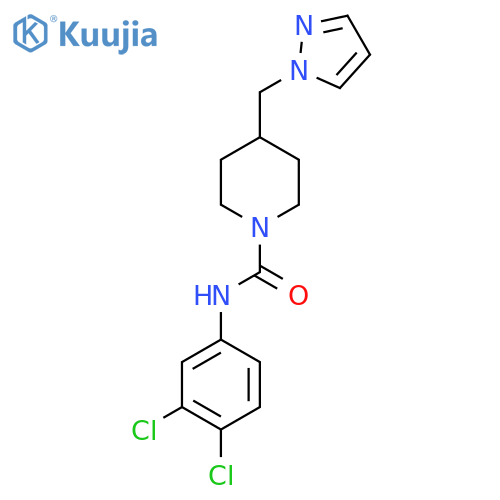 N-(3,4-dichlorophenyl)-4-[(1H-pyrazol-1-yl)methyl]piperidine-1-carboxamide structure