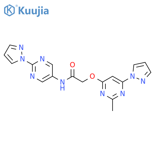2-{[2-methyl-6-(1H-pyrazol-1-yl)pyrimidin-4-yl]oxy}-N-[2-(1H-pyrazol-1-yl)pyrimidin-5-yl]acetamide structure