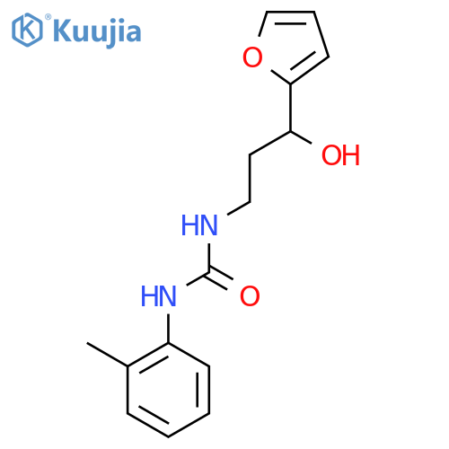 3-3-(furan-2-yl)-3-hydroxypropyl-1-(2-methylphenyl)urea structure