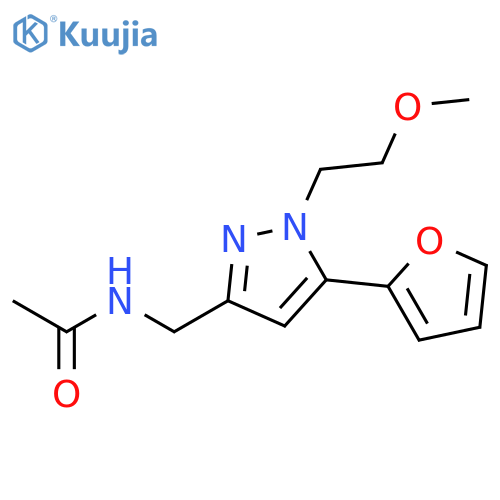N-{[5-(furan-2-yl)-1-(2-methoxyethyl)-1H-pyrazol-3-yl]methyl}acetamide structure