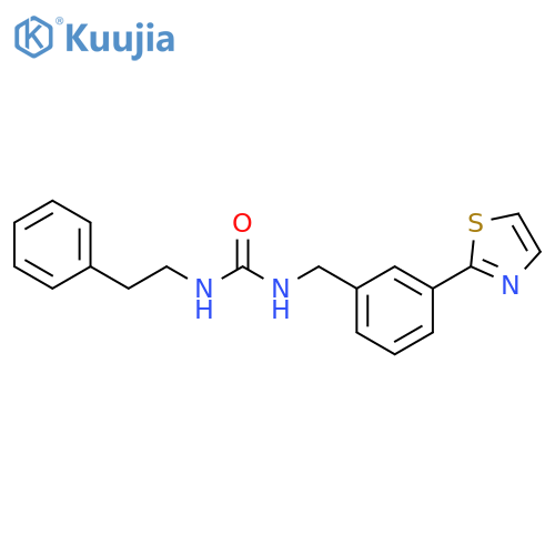 1-(2-phenylethyl)-3-{[3-(1,3-thiazol-2-yl)phenyl]methyl}urea structure