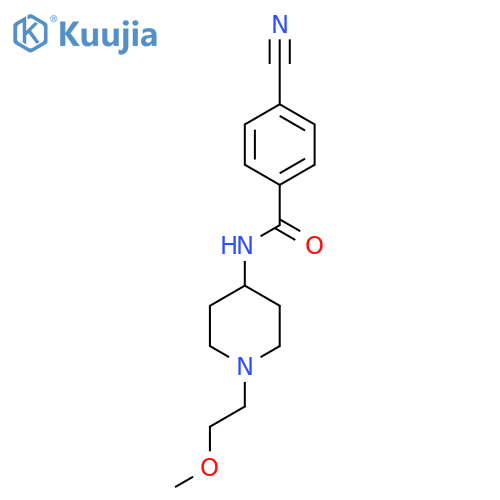 4-cyano-N-1-(2-methoxyethyl)piperidin-4-ylbenzamide structure