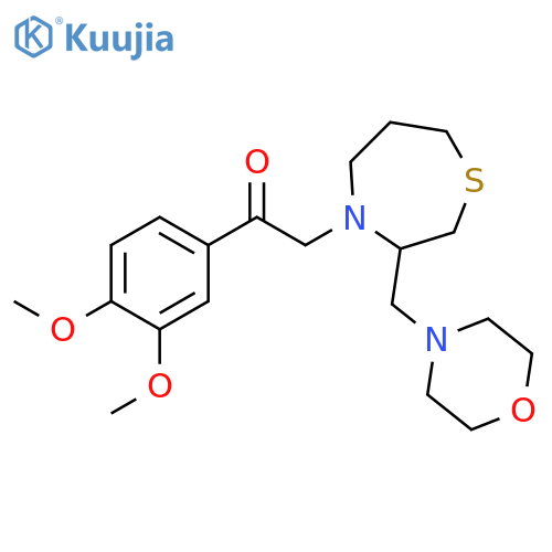 2-(3,4-dimethoxyphenyl)-1-{3-[(morpholin-4-yl)methyl]-1,4-thiazepan-4-yl}ethan-1-one structure