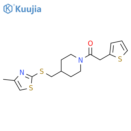 1-(4-{[(4-methyl-1,3-thiazol-2-yl)sulfanyl]methyl}piperidin-1-yl)-2-(thiophen-2-yl)ethan-1-one structure