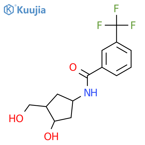N-3-hydroxy-4-(hydroxymethyl)cyclopentyl-3-(trifluoromethyl)benzamide structure