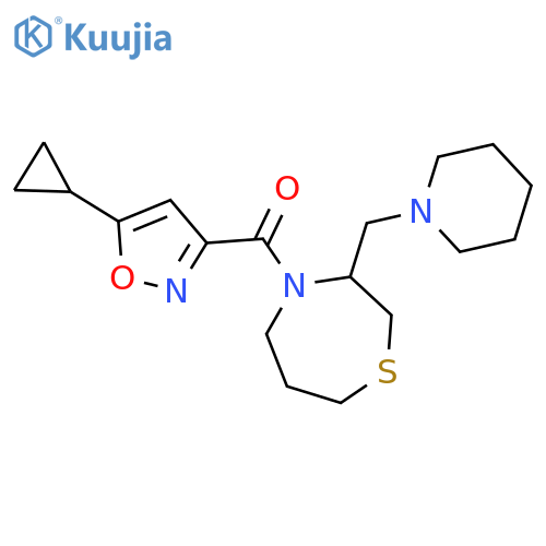 4-(5-cyclopropyl-1,2-oxazole-3-carbonyl)-3-[(piperidin-1-yl)methyl]-1,4-thiazepane structure