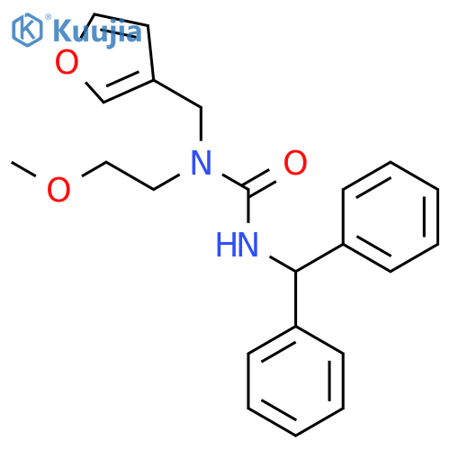 1-(diphenylmethyl)-3-(furan-3-yl)methyl-3-(2-methoxyethyl)urea structure
