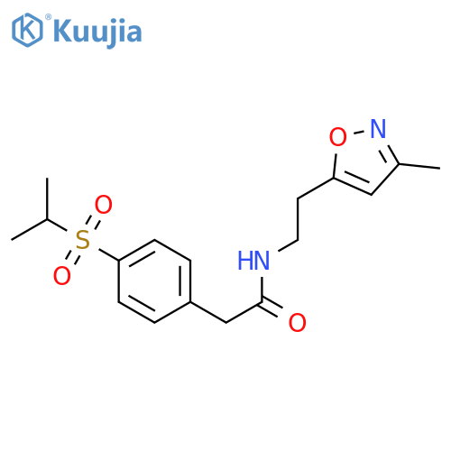 N-2-(3-methyl-1,2-oxazol-5-yl)ethyl-2-4-(propane-2-sulfonyl)phenylacetamide structure