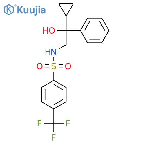 N-(2-cyclopropyl-2-hydroxy-2-phenylethyl)-4-(trifluoromethyl)benzene-1-sulfonamide structure