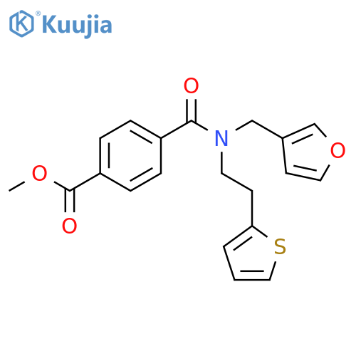 methyl 4-{(furan-3-yl)methyl2-(thiophen-2-yl)ethylcarbamoyl}benzoate structure