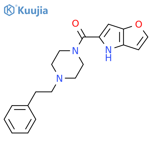 1-{4H-furo[3,2-b]pyrrole-5-carbonyl}-4-(2-phenylethyl)piperazine structure