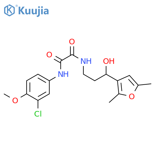 N'-(3-chloro-4-methoxyphenyl)-N-[3-(2,5-dimethylfuran-3-yl)-3-hydroxypropyl]ethanediamide structure