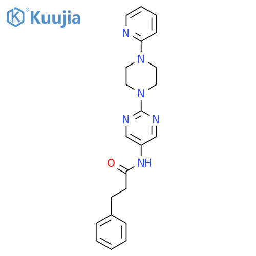 3-phenyl-N-{2-4-(pyridin-2-yl)piperazin-1-ylpyrimidin-5-yl}propanamide structure