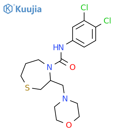 N-(3,4-dichlorophenyl)-3-[(morpholin-4-yl)methyl]-1,4-thiazepane-4-carboxamide structure