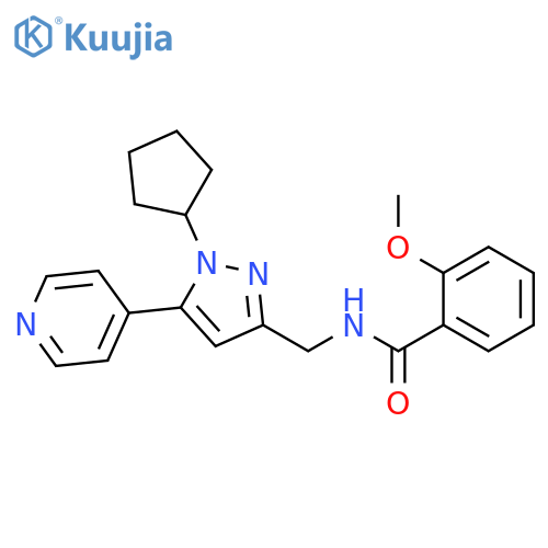N-{[1-cyclopentyl-5-(pyridin-4-yl)-1H-pyrazol-3-yl]methyl}-2-methoxybenzamide structure