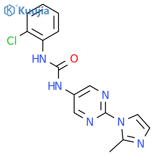 1-(2-chlorophenyl)-3-2-(2-methyl-1H-imidazol-1-yl)pyrimidin-5-ylurea structure