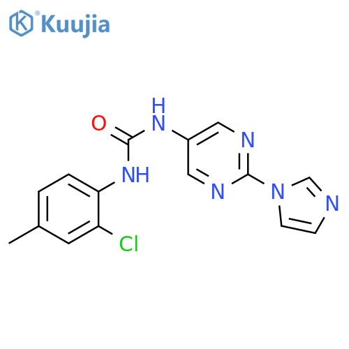 1-(2-chloro-4-methylphenyl)-3-2-(1H-imidazol-1-yl)pyrimidin-5-ylurea structure