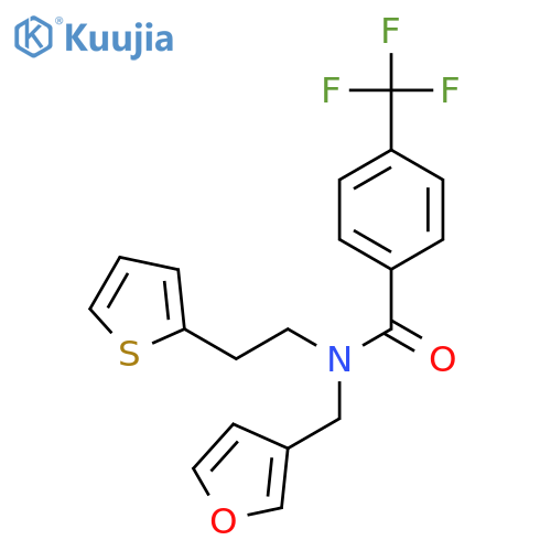 N-(furan-3-yl)methyl-N-2-(thiophen-2-yl)ethyl-4-(trifluoromethyl)benzamide structure