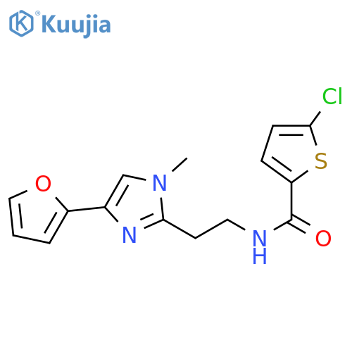 5-chloro-N-{2-[4-(furan-2-yl)-1-methyl-1H-imidazol-2-yl]ethyl}thiophene-2-carboxamide structure