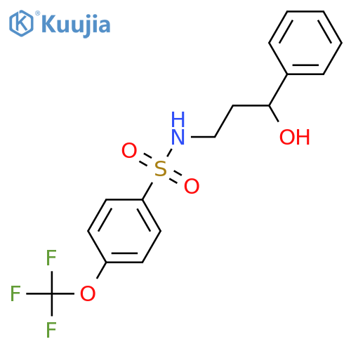 N-(3-hydroxy-3-phenylpropyl)-4-(trifluoromethoxy)benzene-1-sulfonamide structure