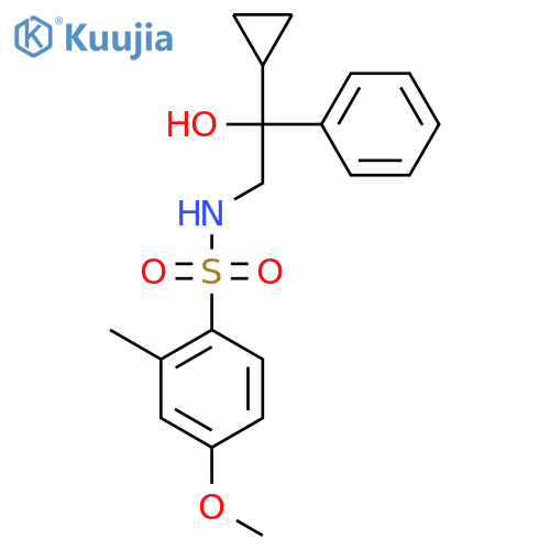 N-(2-cyclopropyl-2-hydroxy-2-phenylethyl)-4-methoxy-2-methylbenzene-1-sulfonamide structure