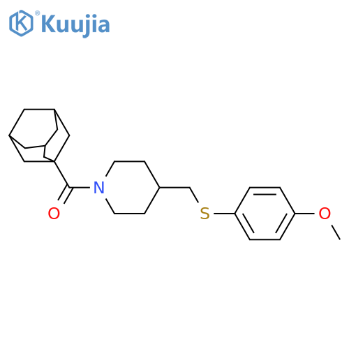 1-(adamantane-1-carbonyl)-4-{[(4-methoxyphenyl)sulfanyl]methyl}piperidine structure