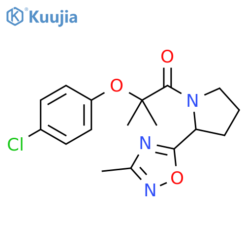 2-(4-chlorophenoxy)-2-methyl-1-[2-(3-methyl-1,2,4-oxadiazol-5-yl)pyrrolidin-1-yl]propan-1-one structure
