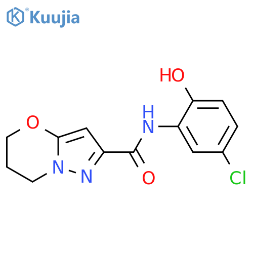 N-(5-chloro-2-hydroxyphenyl)-5H,6H,7H-pyrazolo3,2-b1,3oxazine-2-carboxamide structure