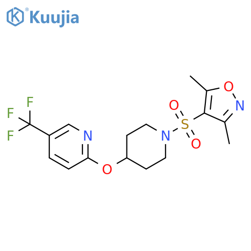 2-({1-[(3,5-dimethyl-1,2-oxazol-4-yl)sulfonyl]piperidin-4-yl}oxy)-5-(trifluoromethyl)pyridine structure