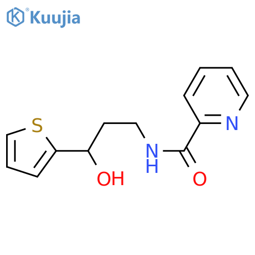 N-3-hydroxy-3-(thiophen-2-yl)propylpyridine-2-carboxamide structure