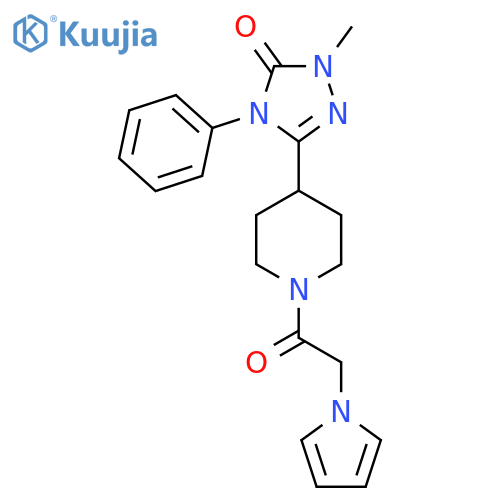 1-methyl-4-phenyl-3-{1-2-(1H-pyrrol-1-yl)acetylpiperidin-4-yl}-4,5-dihydro-1H-1,2,4-triazol-5-one structure