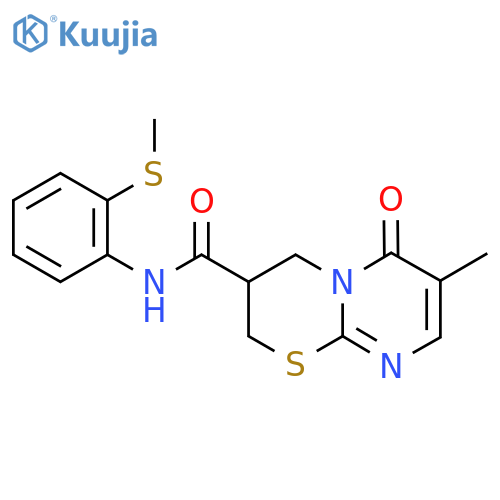 7-methyl-N-[2-(methylsulfanyl)phenyl]-6-oxo-2H,3H,4H,6H-pyrimido[2,1-b][1,3]thiazine-3-carboxamide structure