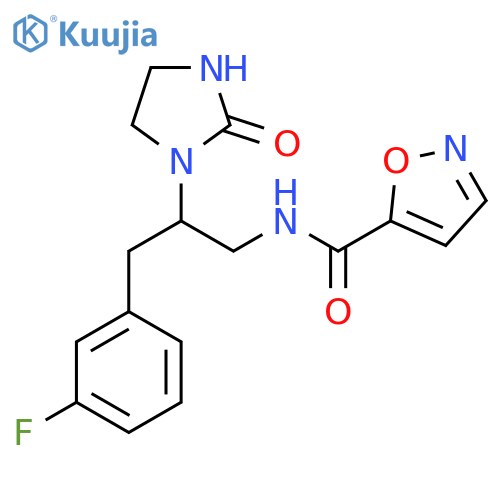 N-3-(3-fluorophenyl)-2-(2-oxoimidazolidin-1-yl)propyl-1,2-oxazole-5-carboxamide structure