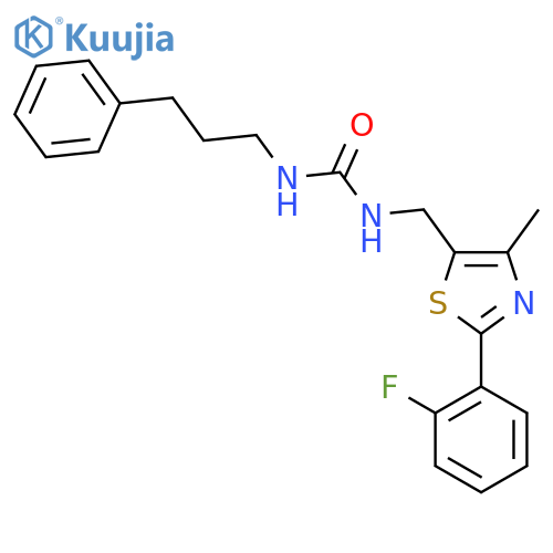 3-{2-(2-fluorophenyl)-4-methyl-1,3-thiazol-5-ylmethyl}-1-(3-phenylpropyl)urea structure