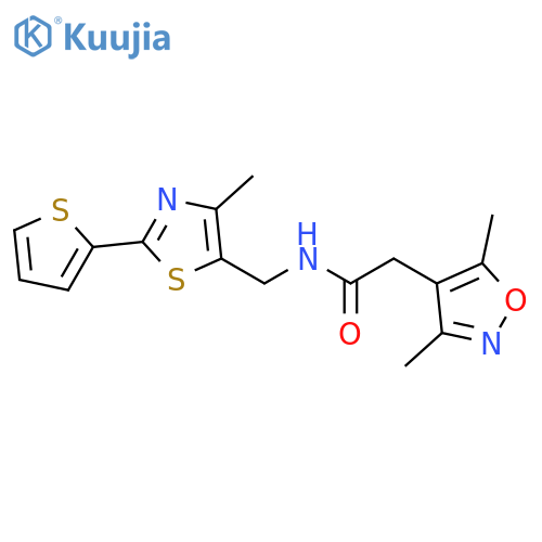 2-(3,5-dimethyl-1,2-oxazol-4-yl)-N-{4-methyl-2-(thiophen-2-yl)-1,3-thiazol-5-ylmethyl}acetamide structure