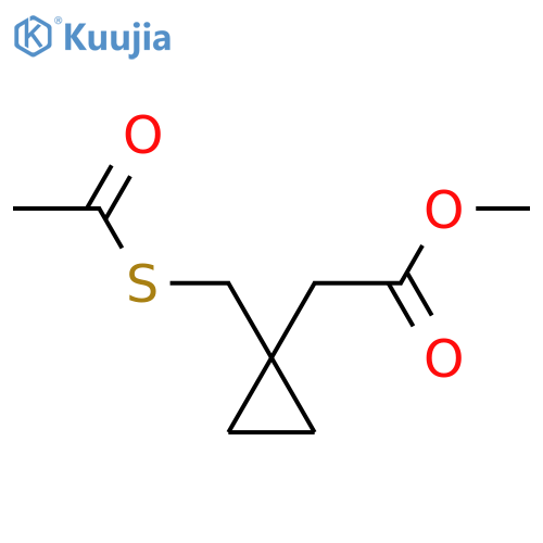 Cyclopropaneaceticacid, 1-[(acetylthio)methyl]-, methyl ester structure